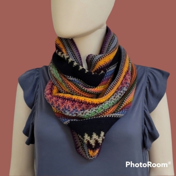 Red Camel Accessories - RED CAMEL Knit Rainbow Infinity Cowl Scarf